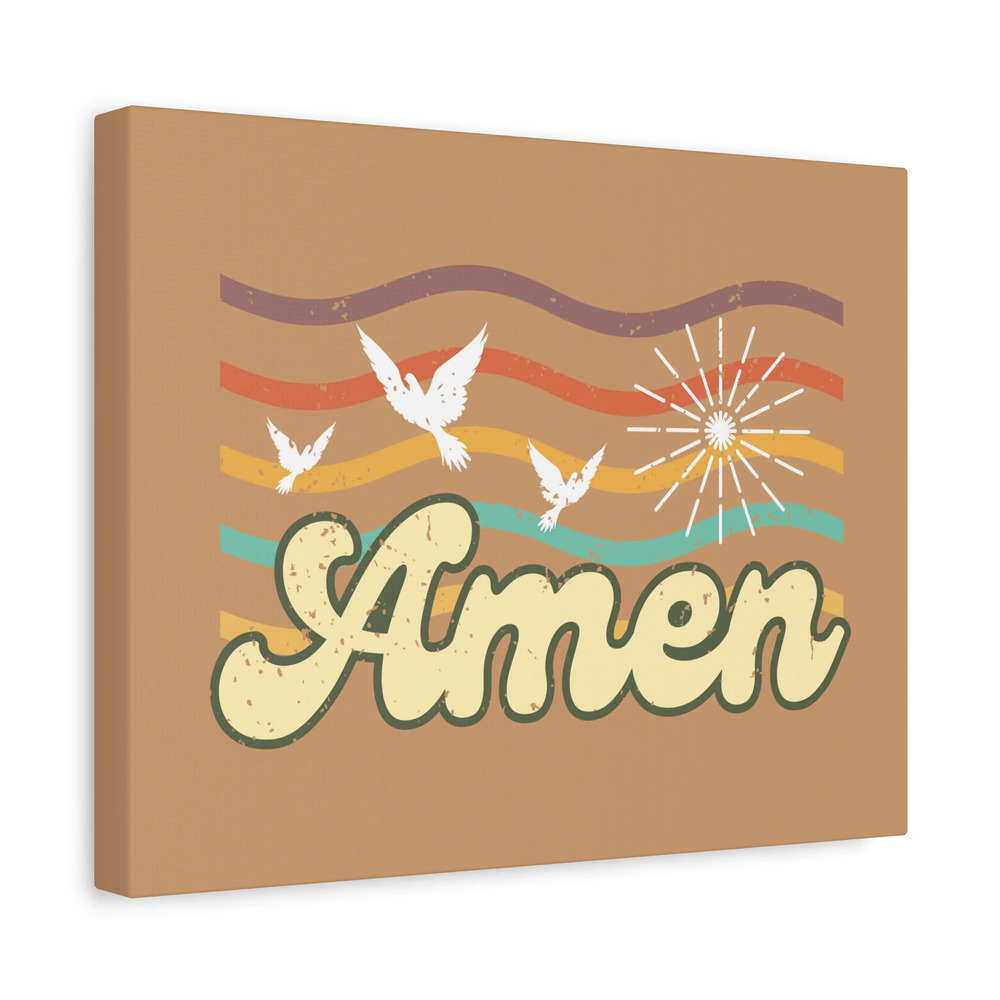Scripture Canvas Amen Psalm 72:19 Three Doves Christian Wall Art Bible Verse